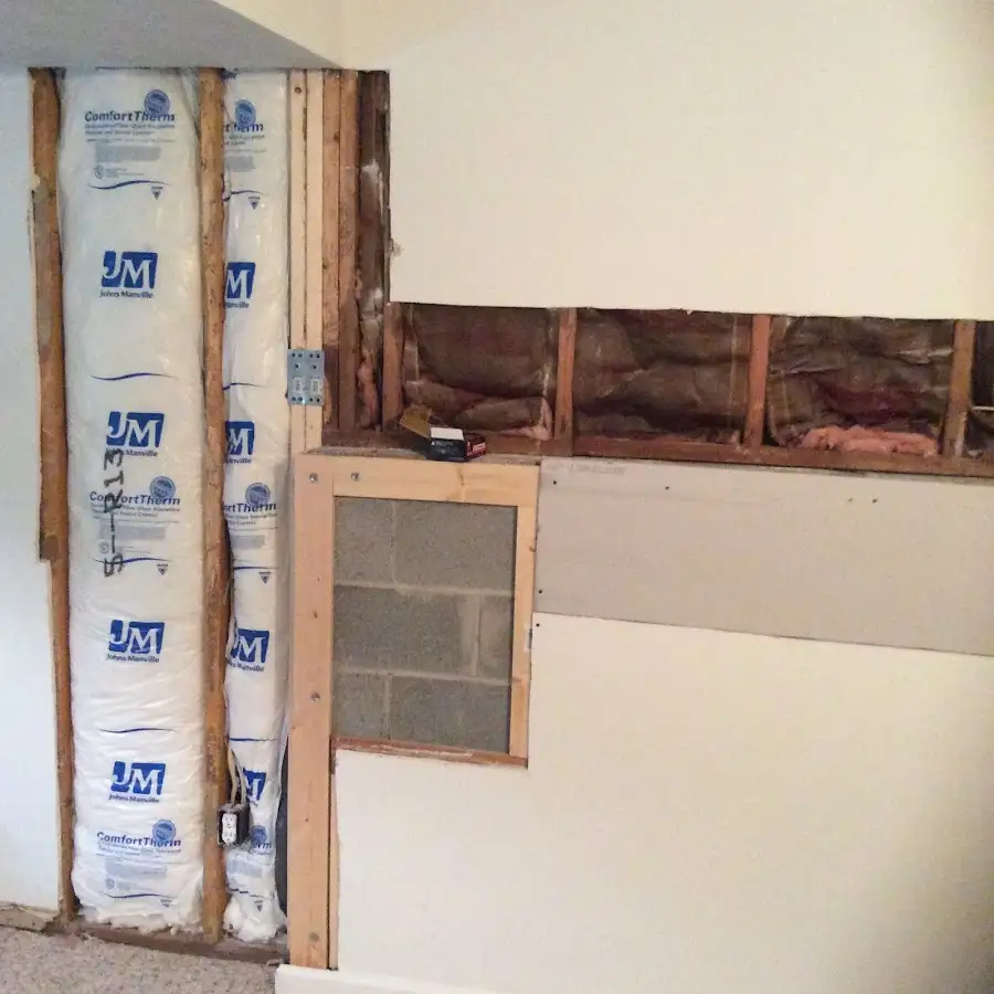 Wall insulation replacement during Contents Cleaning & Restoration in Lawrence